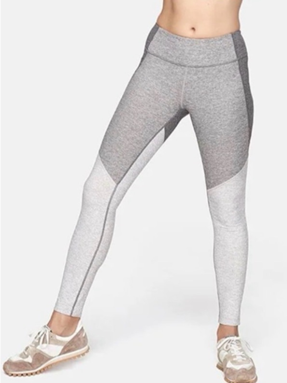 Outdoor Voices 7/8 Colorblock Heather Gray Althletic Leggings Small S Yoga Gym